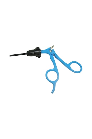 Barışhan Medikal Laparoskopik Reusable Eğri Uç Makas 5 x 330 MM 20 MM Çene Mavi