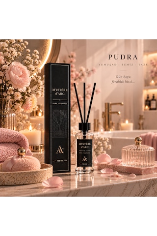 Premium Oda Kokusu Bambu Çubuklu Beyaz Şişe 100 Ml Pudra