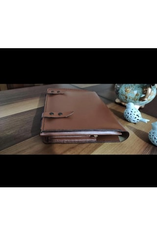Nyc Giyim Tekstil Hakiki Dana Derisi El Yapımı Organizer Çanta, Tablet Ve Laptop Bölmeli, Toplantı Ve Iş Gezileri Için Ideal Taba
