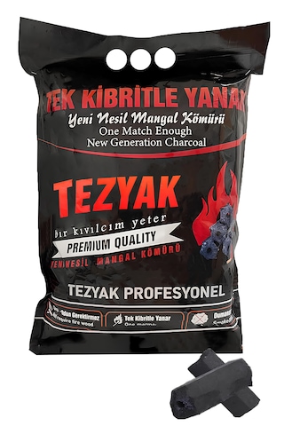 Tek Kibritle Yanan Yeni Nesil Mangal Kömürü 2 Kg Profesyonel