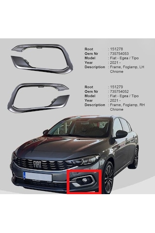 Egea 2021-2024 Sol Mat Krom Sis Çerçevesi 735754053