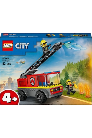 LEGO® City Merdivenli İtfaiye Kamyonu 60463 - 4 Yaş ve Üzeri Çocuklar için Yaratıcı Oyuncak Yapım Seti (82 Parça)
