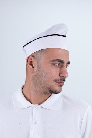 Chef Bone Kep Aşçı Şef Şapkası Beyaz Siyah Biyeli Çok Renkli