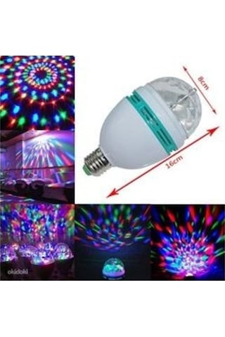 Led Disko Lamba Dönebilen Işıklı Parti Disco Lambası Çok Renkli