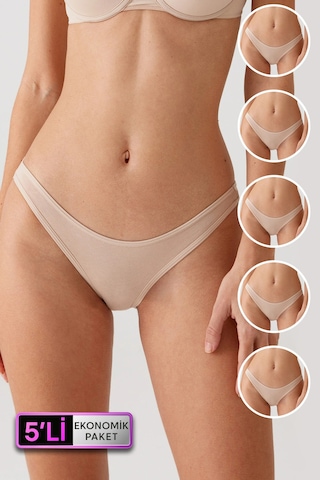 Pierre Cardin Kadın 5'li Ekonomik Paket Ten 2055 Basic Brief Pamuklu Külot