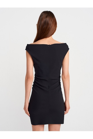 Dilvin 91462 Bardot Mini Elbise-siyah Siyah