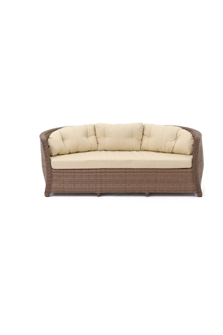 Monalin Home Garden Atlantis 5 Kişilik Rattan Örgü Bahçe & Balkon & Teras Lüks Oturma Grubu Minderli & Camlı & Masalı Lüks Bahçe Takımı Krem