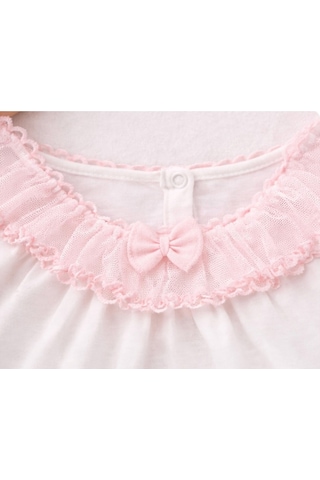 Kardeşler Bebe Balık Detaylı Kız Bebek Takım Dantelli Tütü Etek Ve Saç Bandı Set Pembe-beyaz