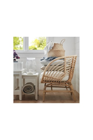 Tr Rattan Berjer Koltuk, 60x60 Cm, Beyaz Oturma Odası Mobilyası Diğer