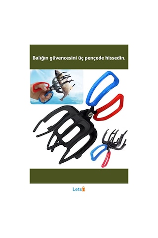 3 Pençeli Ergonomik Balık Sabitleyici Maşa 11 Cm Çok Renkli