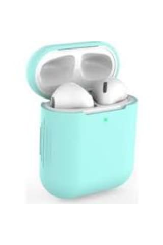 Apple Uyumlu AirPods Silikon Kılıf 1 Ve 2 Nesil Koruma Kılıf Açık Mavi Açık Mavi