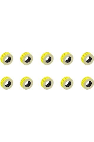 Motex Tanex Makine Etiketi Kraft Fiyatlandırma Numaralandırma Bant -12x21 Mm -800'lü -sarı -10 Adet 10 Rulo
