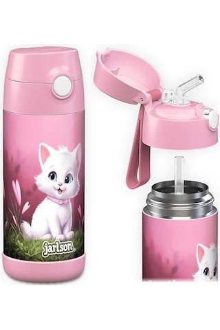 Çocuk Paslanmaz Çelik Hasır Su Şişesi 350ml Bpa Free Sızdırmaz Okul Ve Kreşler Için Yalıtımlı Su Şişesi Pvb42m Diğer