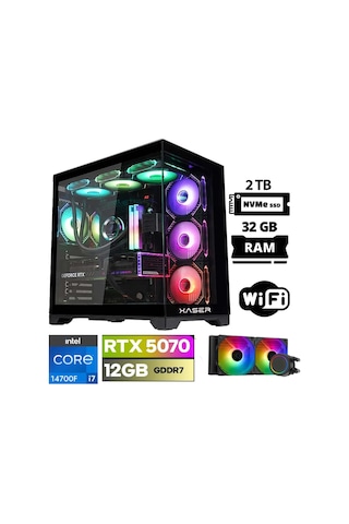 Xaser Lexus X130 i7-14700F 32 GB 2 TB M.2 NVMe SSD 12 GB RTX5070 Free Dos Masaüstü Oyuncu Bilgisayarı