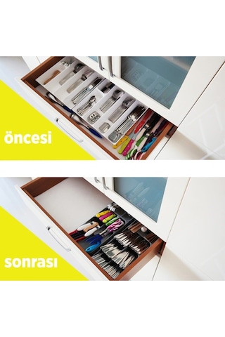 9 Bölmeli Kaşıklık Çekmeci Içi Kaşık Düzenleyici Çekmeceçekmece Içi Kaşıklık Beyaz Diğer