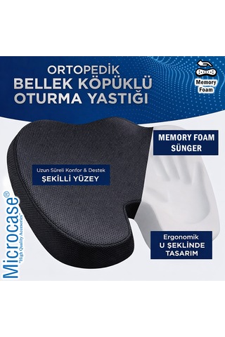 Microcase Ortopedik Memory Foam Hemeroid Kuyruk Sokumu Minderi Yastığı Al5516