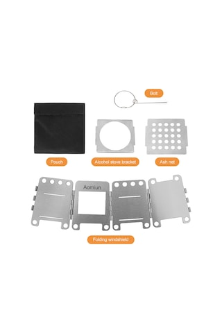 Tenfowee Stok Tipi Odun Fırını, Paslanmaz Çelik Gövde, Yüksek Isı Dayanımı, Verimli Yakıt Kullanımı, Gümüş Renk, Taşınabilir Çanta İle Gümüş