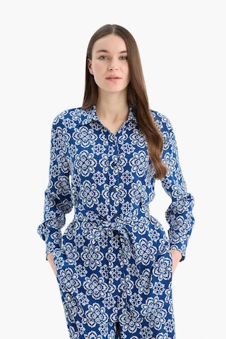 Defacto Relax Fit Desenli Viskon Uzun Kollu Tunik D9753ax25smnv30 Lacivert
