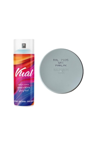 Permolit Vual Akrilik Sprey Boya Gri Parlak 400 Ml - Ral7035 Gri