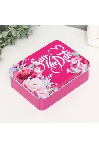 Dikdörtgen Kutu Hediye Kutusu Sevgililer Günü Hediye Kutusu Save The Date Pembe