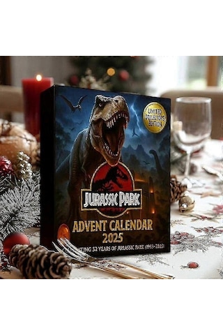 Jurassic Park 2025 Dinozor Advent Takvimi - 24 Günlük Akrilik Noel Geri Sayımı