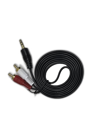 1.5 Metre 2 Rca To Aux Kablo - 3.5 Mm Stereo Jack Ses Aktarım Kablosu - Kırmızı Beyaz Tos