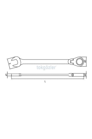 İzeltaş 0345 Mafsallı Cırcır Kombine Anahtar 8 Mm