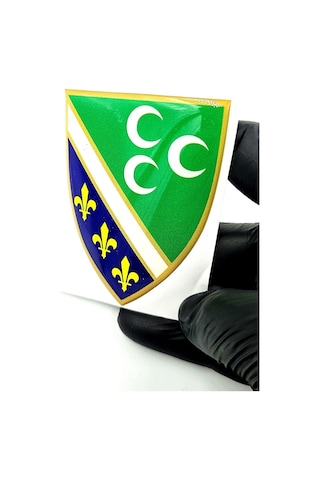 Damla Sticker Boşnak Arma Sancak Logo Sticker - Bosna Sancak Logo Sticker Damla