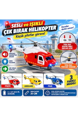 Maxx Wheels Sesli Ve Işıklı Çek Bırak Helikopter Mbt06 Çok Renkli