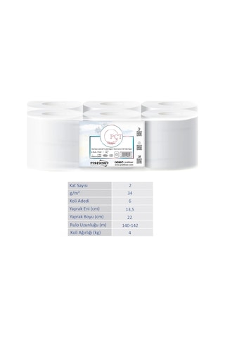 Pçt Maxi İçten Çekmeli Tuvalet Kağıdı 4 KG 6 Rulo