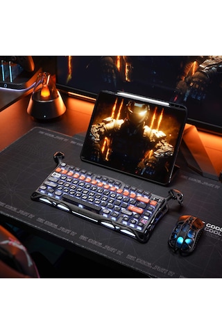 Gravastar Mercury K1 Pro+x Kablosuz Rgb Işıklı Mekanik Q Gaming Klavye Ve Optik Mouse Seti, Cyberfla Optik