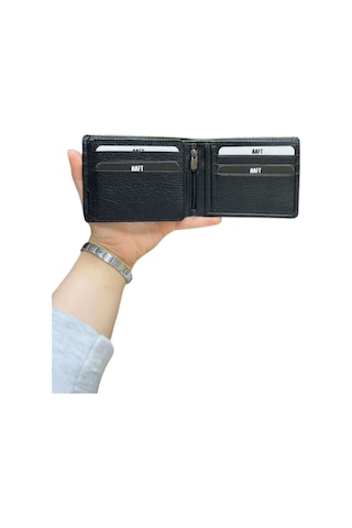 Mft Leather Hakiki Deri Erkek Fermuarlı Cüzdan Ramsey 2405 Flother Siyah