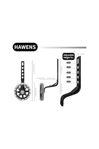 Samdoo 12-20 İnç Bisiklet Denge Tekerlekleri, Işıklı Yeşil Tekerlekler, Çelik Konstrüksiyon, Tam Aksesuar Seti Araçlar, Zil Dahil Yeşil