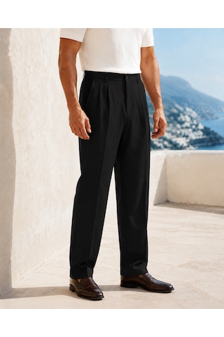 Danger Erkek Baggy Fit Pileli Kumaş Pantolon Siyah 0172dngr