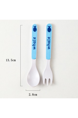 Maiyame Bebekler İçin Bambü Lifli Yeme Öğrenme Seti - Sevimli Kartoonlu Kaşık Ve Çatal, Yumuşak Ve Güvenli, Kendini Beslemeyi Kolaylaştırır Çok Renkli