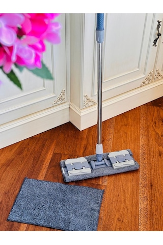 Gri Mop, Pratik Ve Şık, Cam, Fayans,duvar,ahşap Parke,yüzey Temizleyici, Mandallı, Mikrofiber Paspas