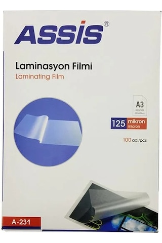 Cassa Assis A-231 Laminasyon Filmi A3 125mic 100lü