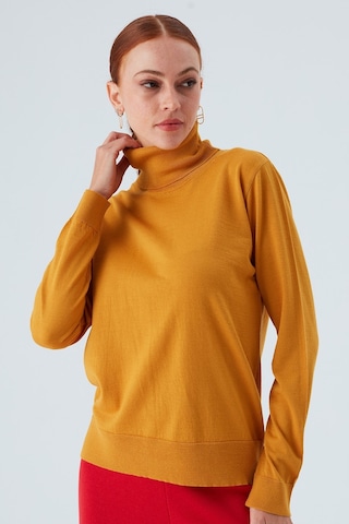 Peraluna Valerıa Pullover Boğazlı İnce Kadın Triko Kazak Sarı-sarı Sarı