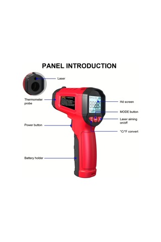 Honeybeeshop Hytaıs Ts600 Sarı Yüksek Hassasiyetli Kızılötesi Termometre -58f 1112f Dijital Ekran Endüstriyel Otomotiv