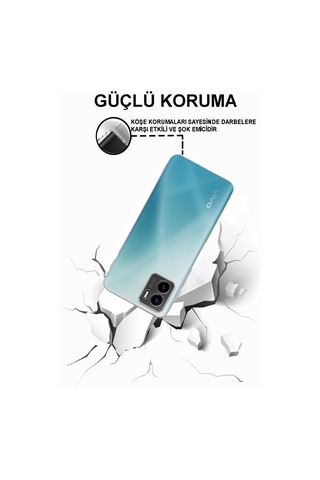 Vivo Y15s Kamera Korumalı Tıpalı Şeffaf Silikon Kılıf