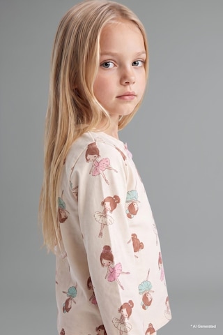 Defacto %100 Pamuk Basic Bisiklet Yaka Üst Ensek Bel Alt 2li Pijama Takımı Kız Bebek I1004a526auer233 Ekru-er233