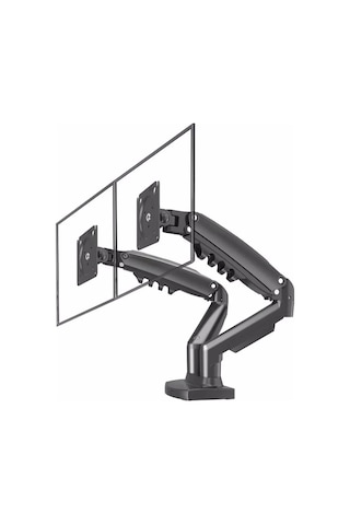 Vontech Mnt02 F160 17''-27'' Amortisörlü Çift Kol Lcd - Led Monitör Tutucu Askı Aparatı