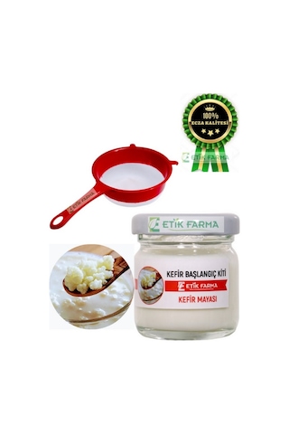 Etik Farma Kefir Mayası Başlangıç Kiti 40 ML + Süzgeç