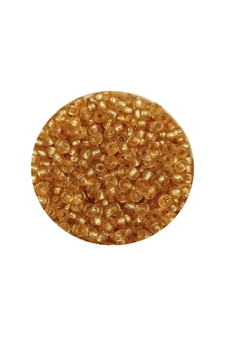 Tedar Dökme Cam Kum Boncuk 11/0 2 Mm - 60 Gram - Şeffaf Altın - Bnc062 Najmaddin (No:1) 8.5Cm X 10.5 Cm