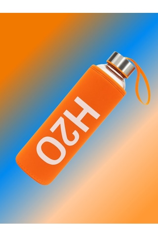 H2o Kılıflı Cam Matara 500 Ml Turuncu