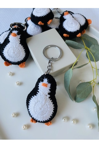 Fynbos Amigurumi Penguen Figürlü El Yapımı Anahtarlık
