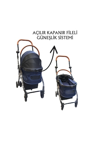 Tommy Evcil Hayvan Arabası 76, 5 X 48 X 99 Cm Lacivert Max 15 Kg