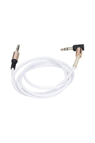 Yingfu Metal 3,5 Mm Erkek Açı Stereo Kulaklık, Araba Aux Ses Uzatma Kablosu 1 M Beyaz