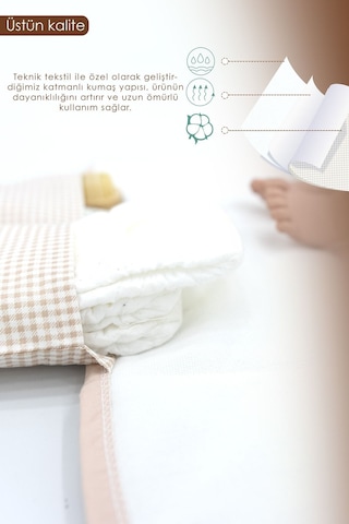 Bebek Çanta Alt Açma Minderi, Alt Değiştirme Pedi, Taşınabilir Bakım Çantası, Clutch Seri,kahverengi Ekru