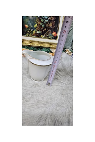 Antika Porselen Sütlük / Krema Sürahisi Altın Yaldızlı Vintage Şıklık Ekru